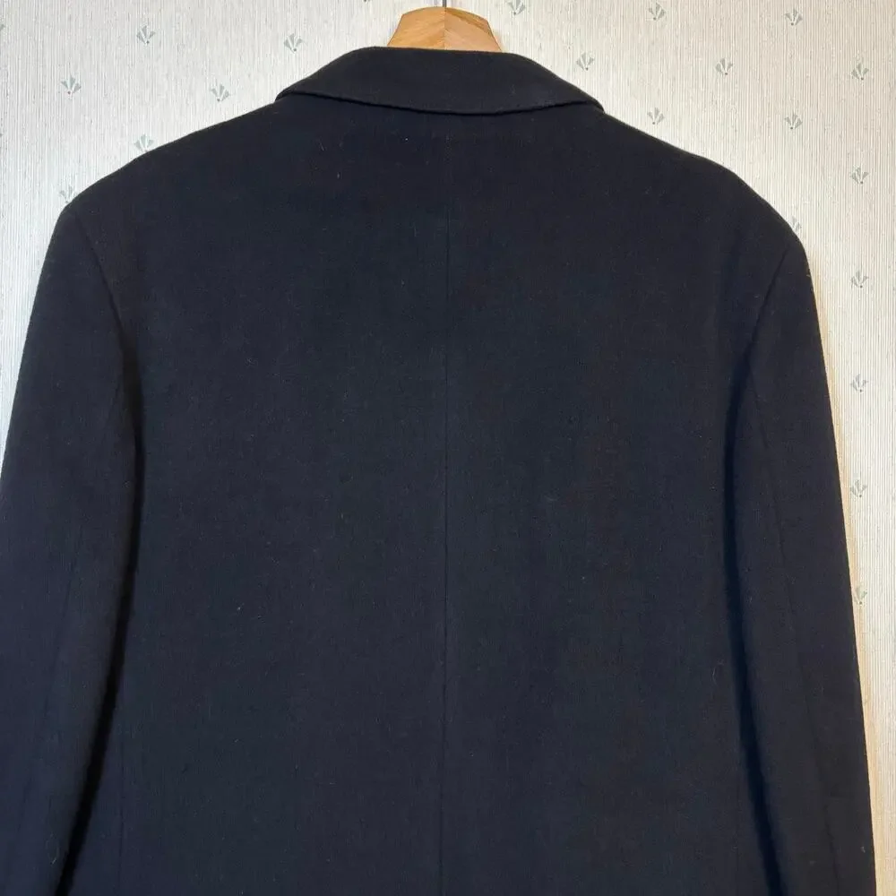 Teller Cashmere Mens Long Overcoat size Large Black Structure Luxury Minimalist